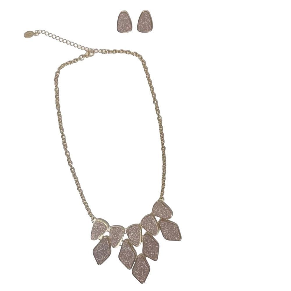 NEW Set of Rose Gold Statement Necklace and Earrings
